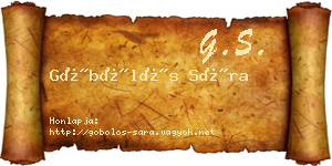 Göbölös Sára névjegykártya